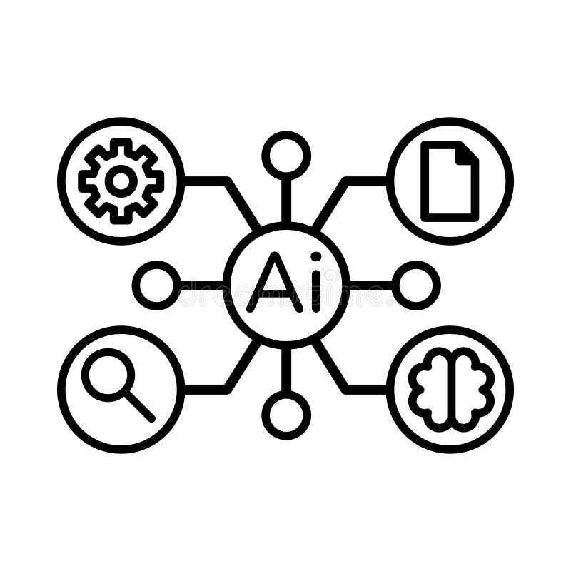 Generative AI system icon royalty free illustration
