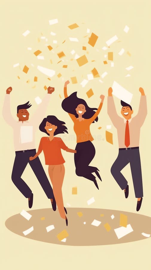 Generative AI Task Completed Landing Page- stock illustration