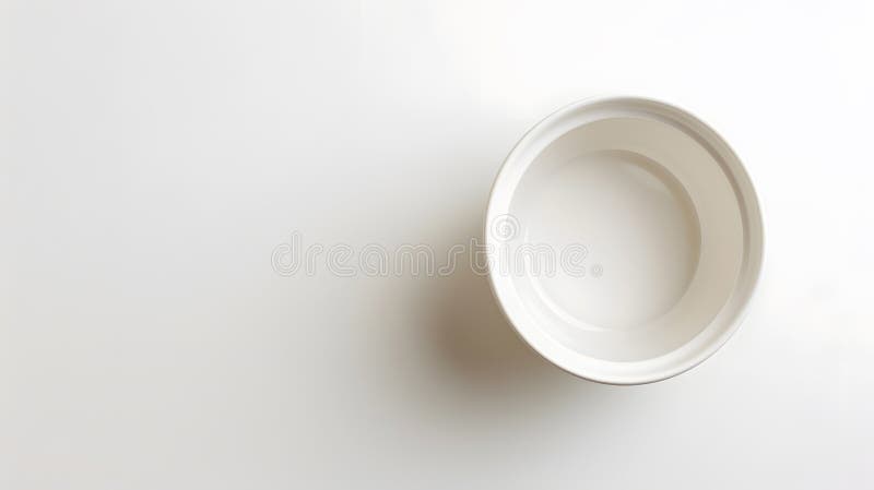 Generative AI Top view of white empty ceramic dip bowl on white business concept. vector illustration.