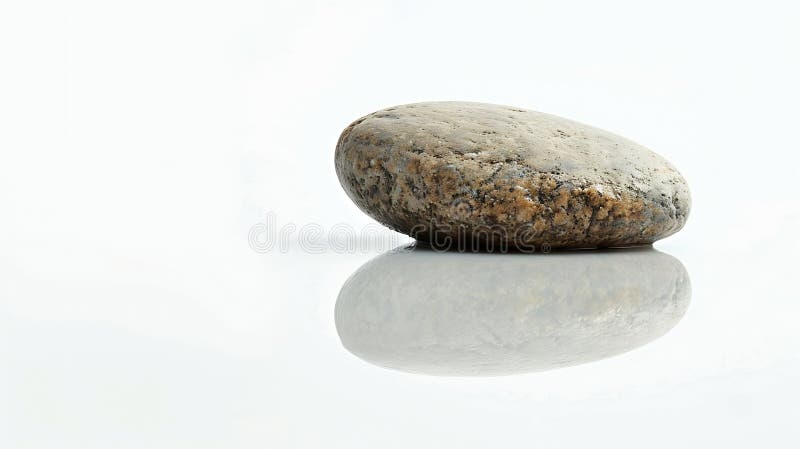 Generative AI Zen stone isolated over white background with reflection business concept. vector illustration.