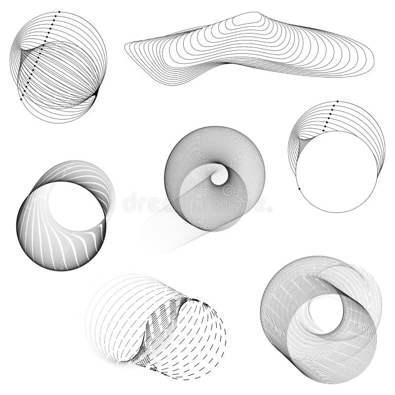 Generative Art Set. Abstract Shapes. Elements Modern Circle Design Template. Vector Hipster Stock Vector - Illustration of graphic, technology: 231832474