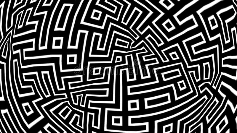 Generative VJ-Schleife mit abstraktem unendlichem Labyrinth stock abbildung