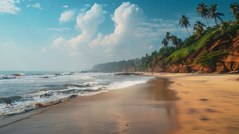 Generatives ai bogmalo strand goa india asia business konzept. stock abbildung