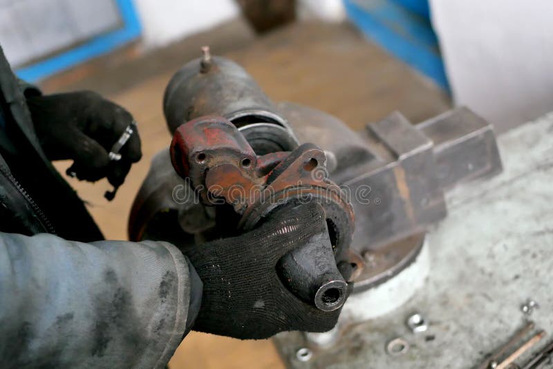 Generator and Starter Repair. Repair Shop Stock Photo Image of