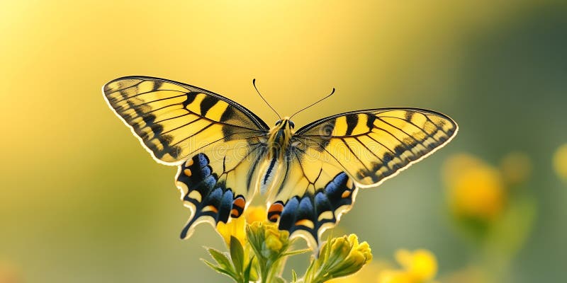 Generatywna sztuczna inteligencja Piękny motyl, oparty na kwitnącej koncepcji biznesowej. obraz royalty free