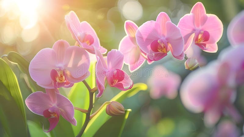 Generatywny ai piękny różowy orchid phalaenopsis w koncepcji biznesu ogrodowego. obrazy stock