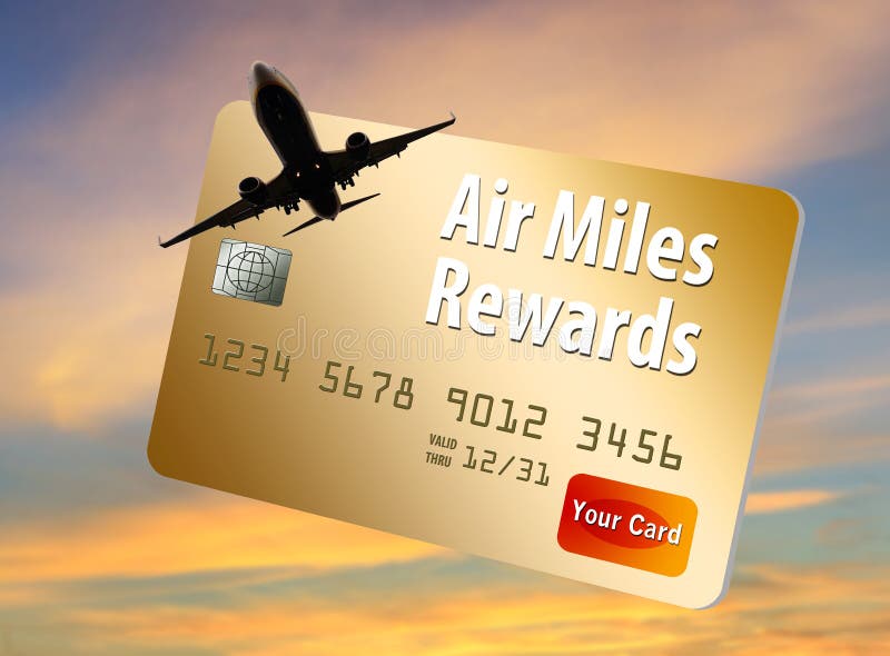 Credit Card That Rewards Users With Airline Miles And Points. Stock ...