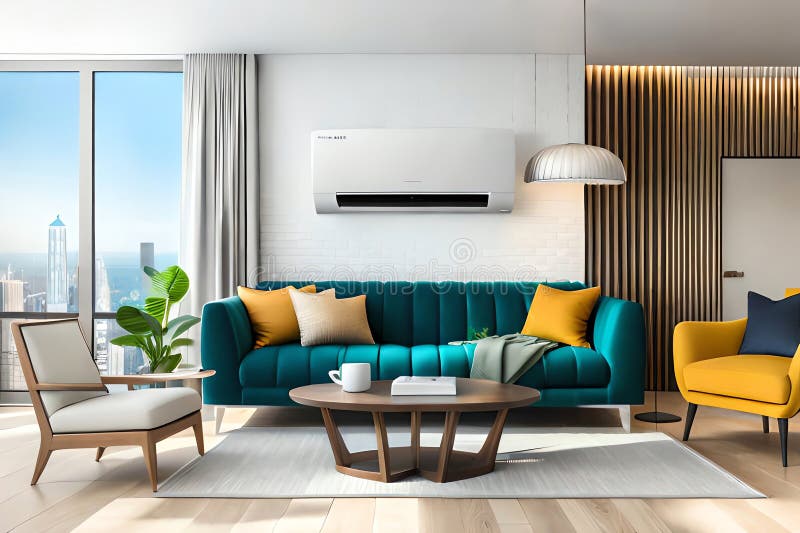 Generic Air Purifier or Ac Controller Unit Mockup with Modern Bright