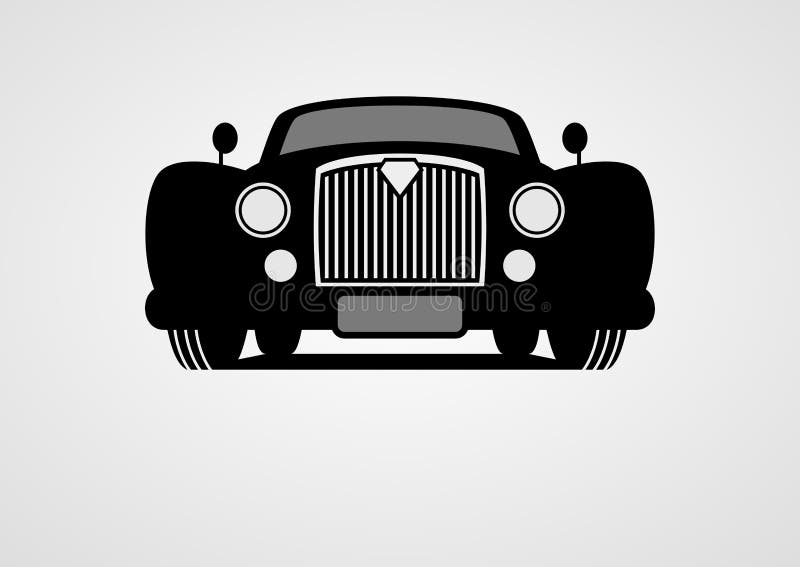 Generic retro car silhouette front view