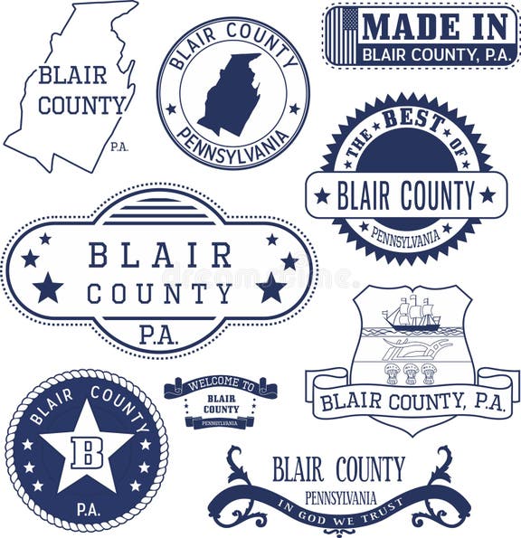 Blair County Pa Outline Stock Illustrations – 2 Blair County Pa Outline