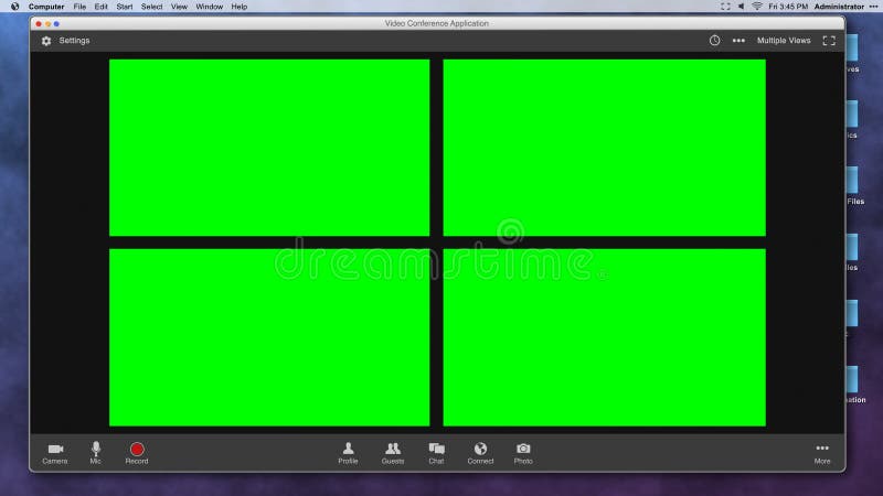 Generic Video Conferencing Interface with Four Green Screen Frames ...
