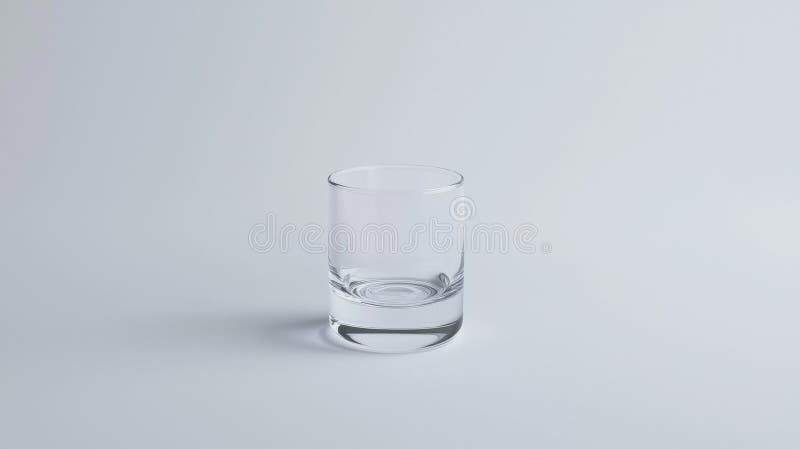 A clear glass with a slight curve at the bottom. Generowane przez algorytmy sztuczne