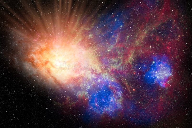 Genesis big bang explosion in the outer scape galaxy Elements of this image furnished by NASA