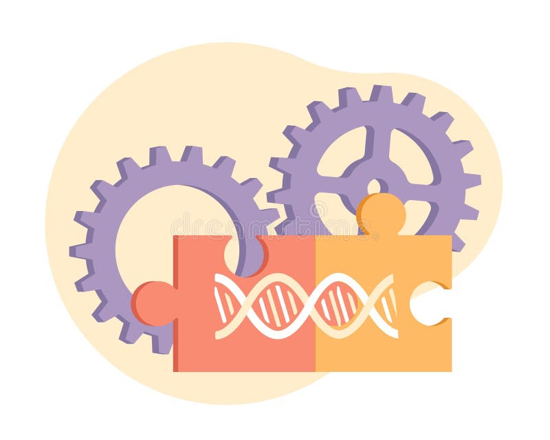 Genetic engineering. Laboratory experiments, scientific research, new forms of life, biotechnology processes and innovation stock illustration