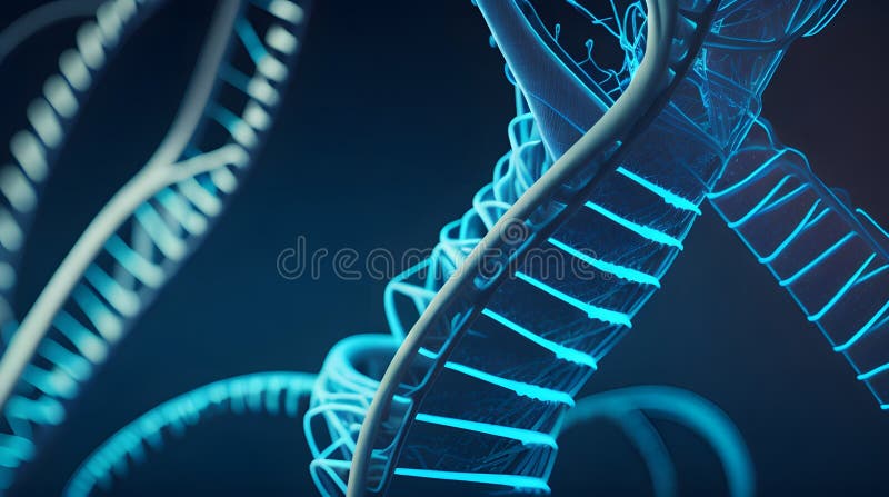 Genetic Innovations Futuristic DNA Technology Background. Generative ai stock images