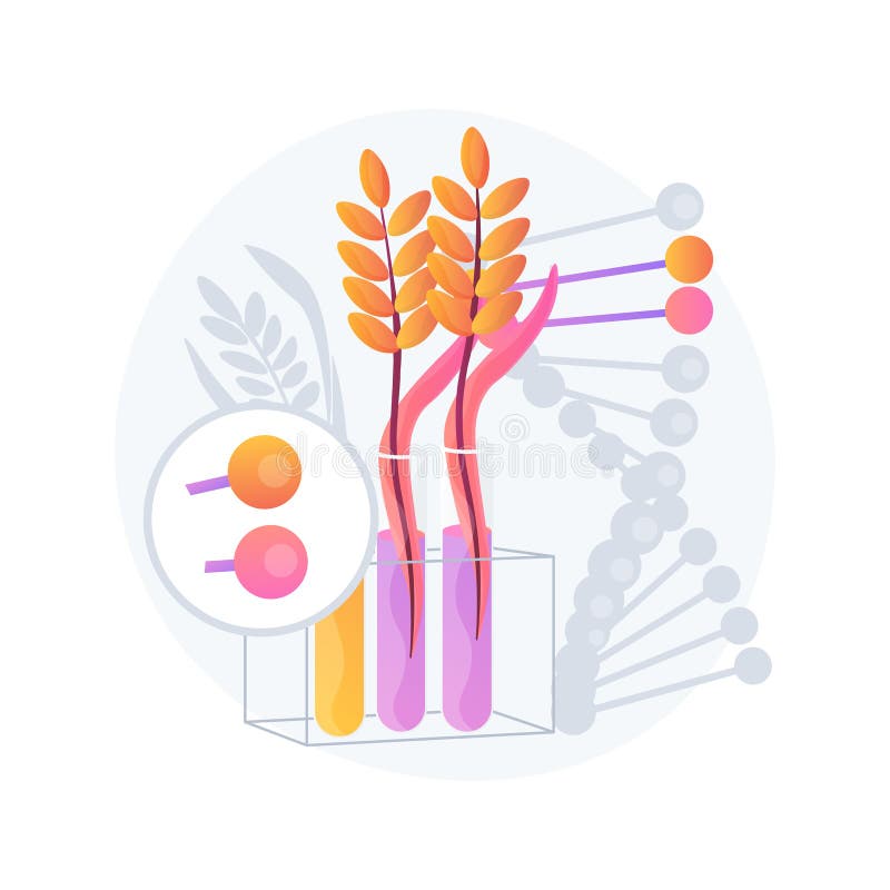 Genetically modified plants abstract concept vector illustration.