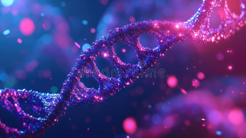 Genetics animating DNA strand vector illustration