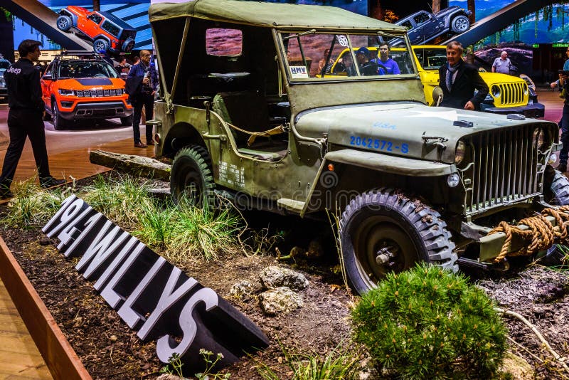 Vintage green army style Willy`s jeep from 1941 stock photography Vintage green army style Willy`s jeep from 1941 stock photography
