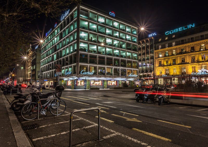 Geneva Shopping Area editorial photo. Image of fashion 28366476