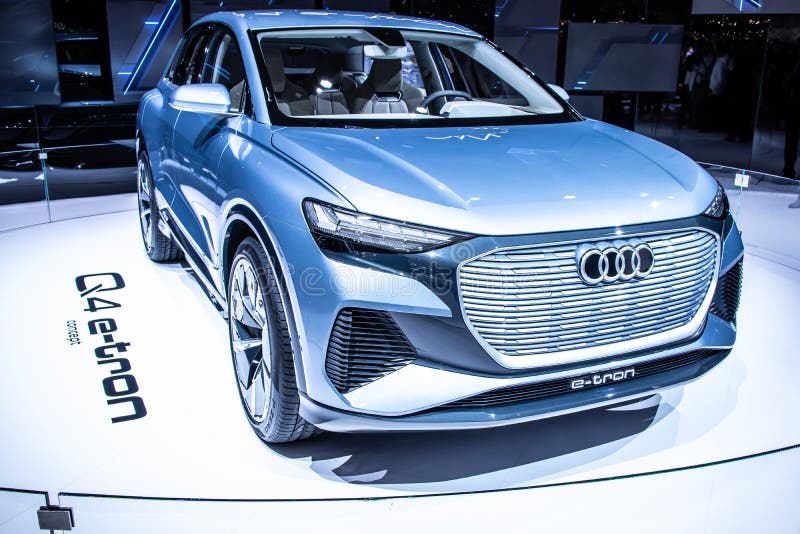 All-electric Audi Q4 E-tron Concept Car Prototype at Geneva ...