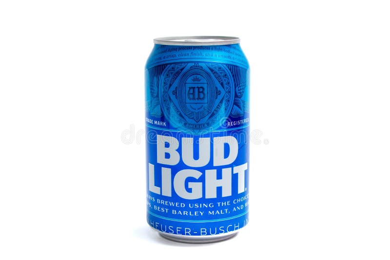 Genf-/Schweiz-â€ „03 03 2019: Blaue Dose amerikanischen Bieres Bud Lights