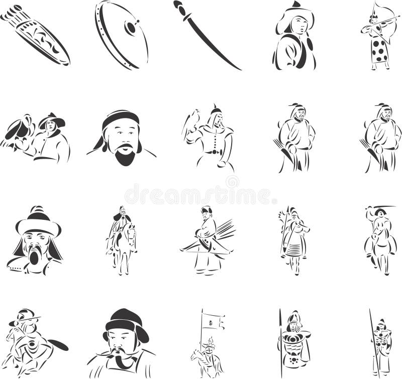 Genghis Khan stock de ilustración Genghis Khan stock de ilustración