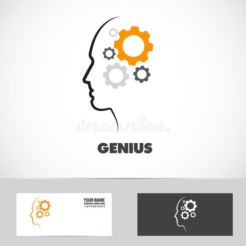 Genialny działanie umysłu przekładni logo ilustracji Genialny działanie umysłu przekładni logo ilustracji
