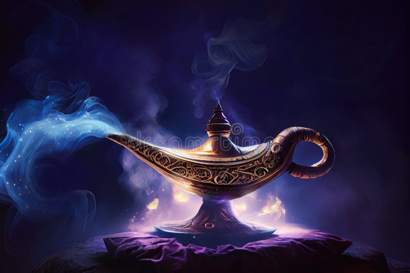 Antique artisanal Aladdin Arabian nights genie style oil lamp