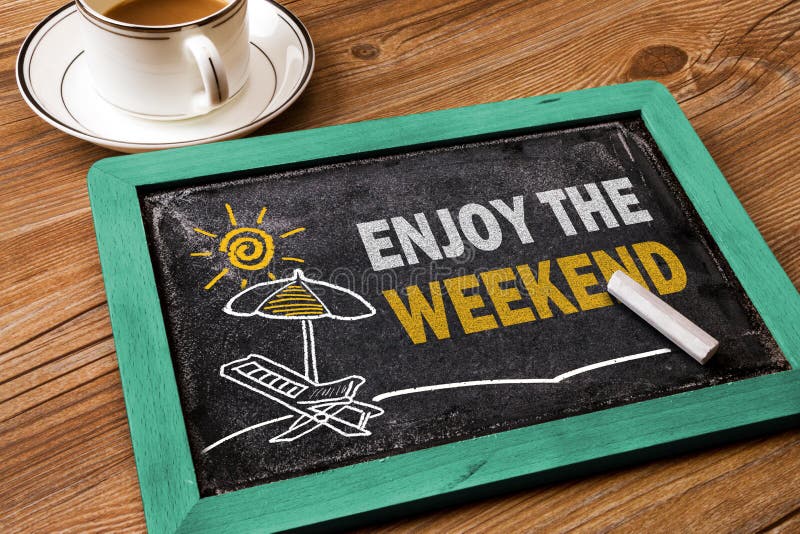 Geniet van het weekendconcept stock afbeeldingen Geniet van het weekendconcept stock afbeeldingen