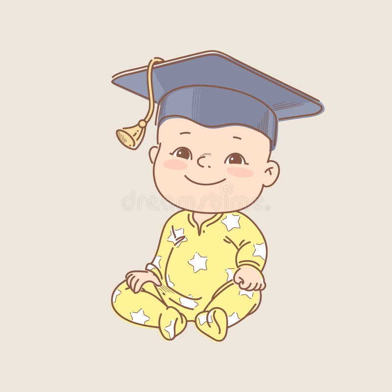 Genius little kid learning. Toddler in graduate cap. Smart child.. Concept of early development of abilities of child and investment in the future of baby. Genius little kid learning. Toddler in graduate cap. Smart child.. Concept of early development of abilities of child and investment in the future of baby