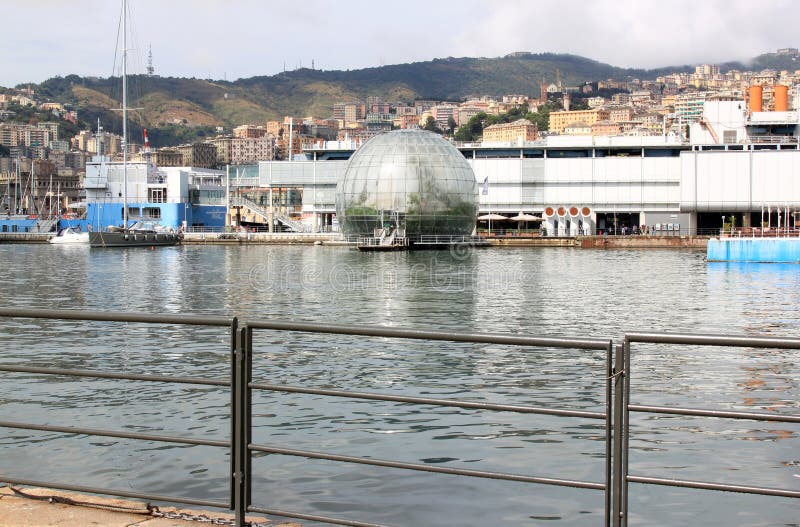 Genoa Biosphere in the old harbor, Italy stock images Genoa Biosphere in the old harbor, Italy stock images