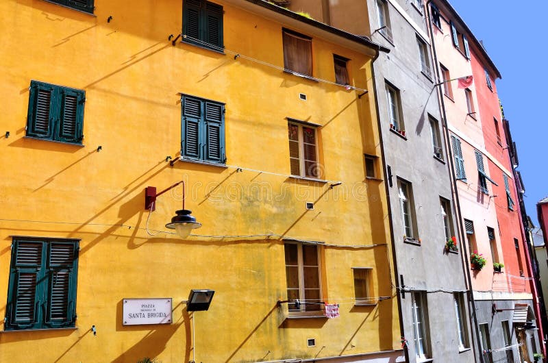 Genoa houses stock photo. Image of center, buildings 63282348