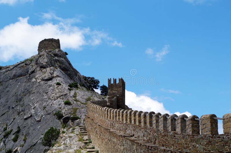 Genoese Fortress - One of the Three Surviving Medieval Fortresses on the  Crimean Coast Stock Image - Image of landscape, drone: 230853717