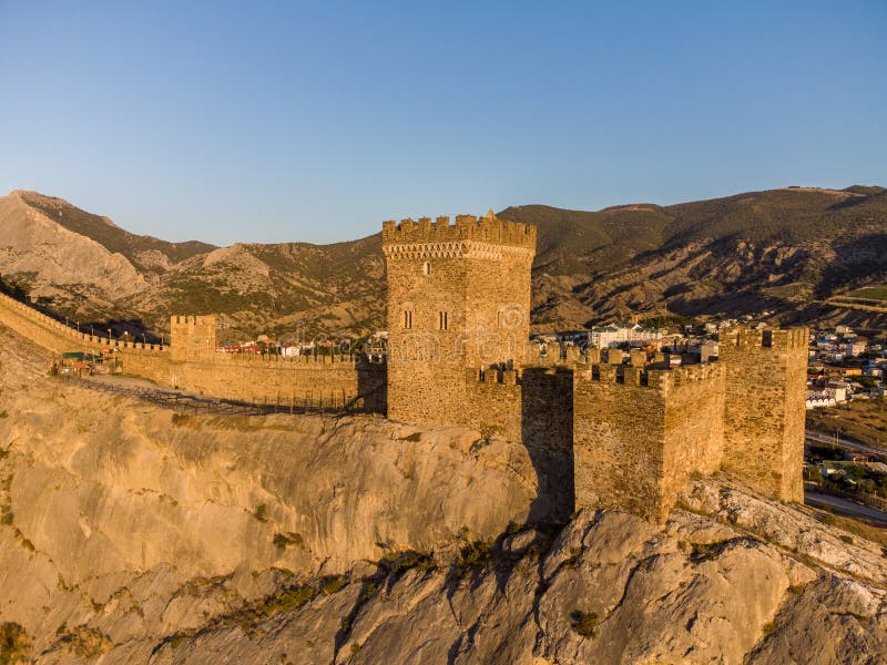 Genoese Fortress - One of the Three Surviving Medieval Fortresses on the  Crimean Coast Stock Image - Image of landscape, drone: 230853717