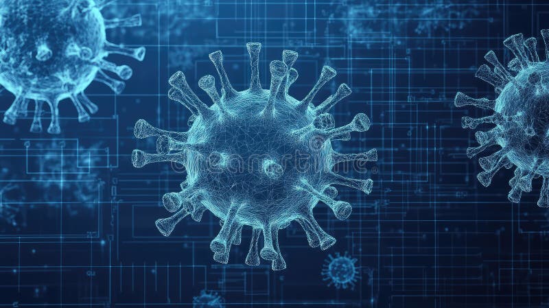 Genome blueprint style for virus mutation disassembly royalty free illustration
