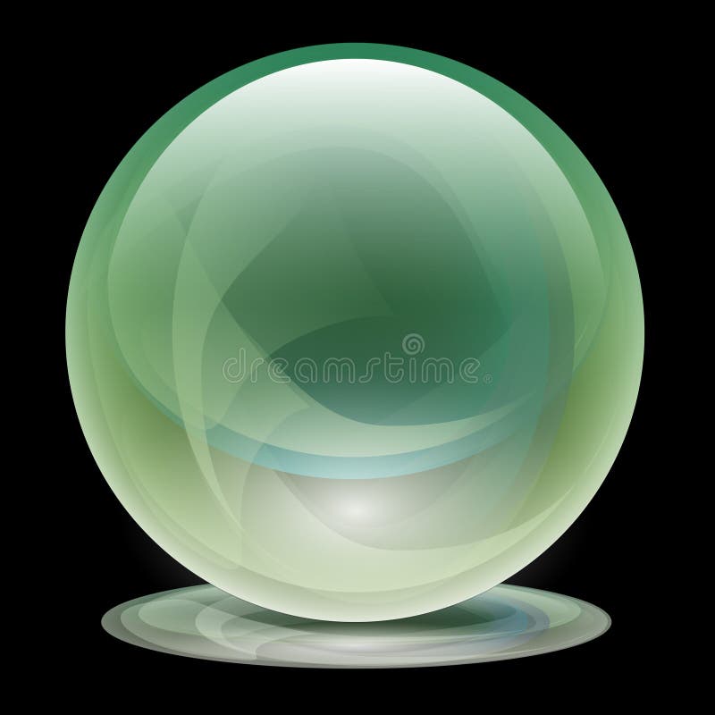 Genomskinlig glass sphere för boll royaltyfri illustrationer