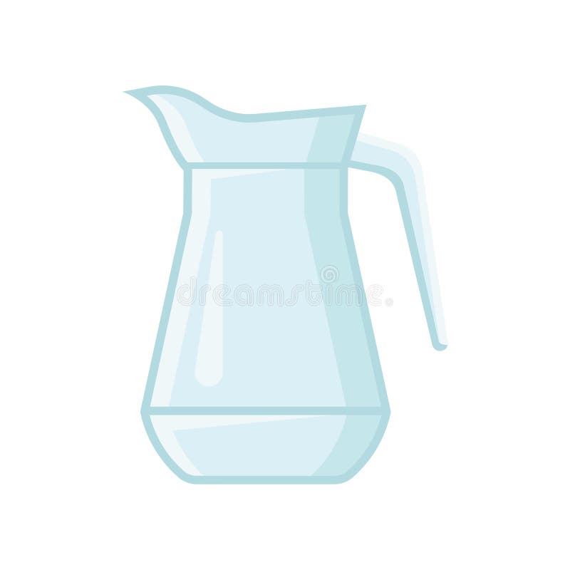 Genomskinlig glass tillbringare för vatten eller fruktsaft Skyttel med ett handtag Plan vektorbeståndsdel för baner eller affisch stock illustrationer Genomskinlig glass tillbringare för vatten eller fruktsaft Skyttel med ett handtag Plan vektorbeståndsdel för baner eller affisch stock illustrationer