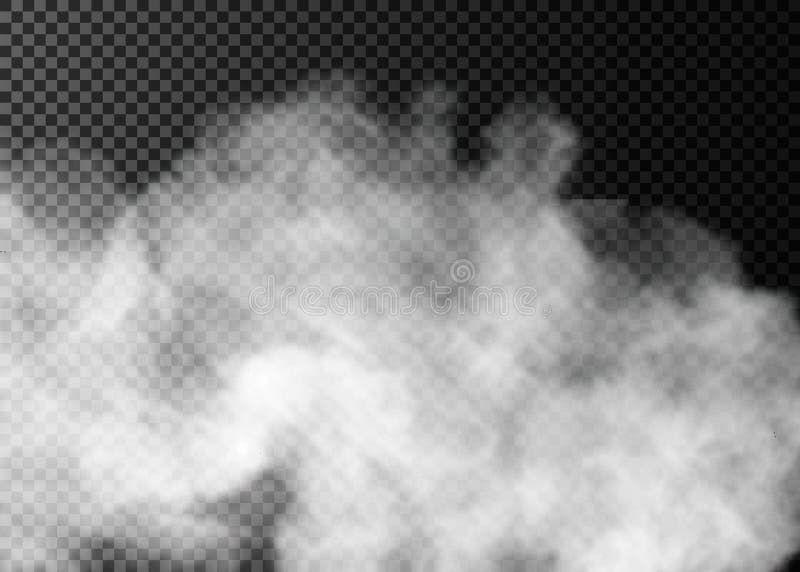 Genomskinlig specialeffekt för dimma eller för rök Vit molnighet-, mist- eller smogbakgrund