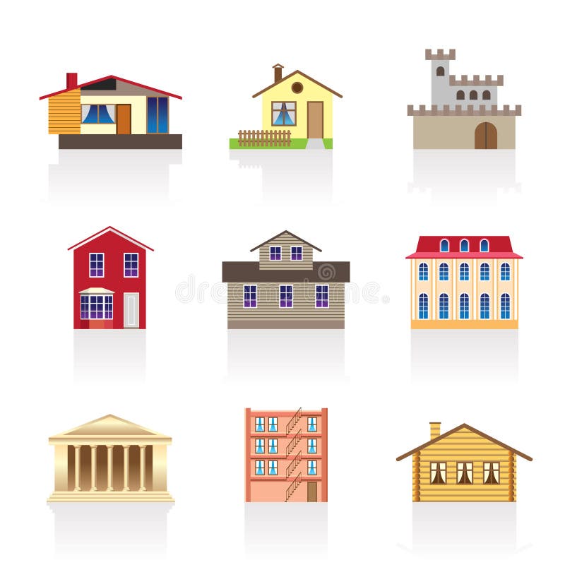 Genre différent de maisons et de bâtiments 1 illustration de vecteur Genre différent de maisons et de bâtiments 1 illustration de vecteur