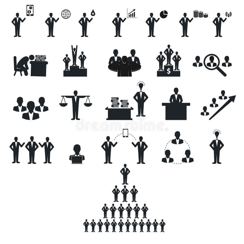 Gens d'affaires de chiffre noir de bâton illustration stock Gens d'affaires de chiffre noir de bâton illustration stock
