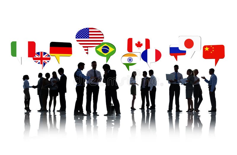 Gens d'affaires discutant des relations internationales photos libres de droits Gens d'affaires discutant des relations internationales photos libres de droits
