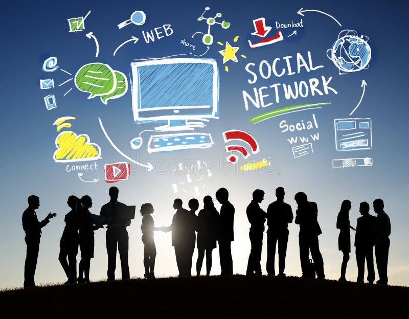 Social Network Social Media Business People Outdoors Concept. Social Network Social Media Business People Outdoors Concept.