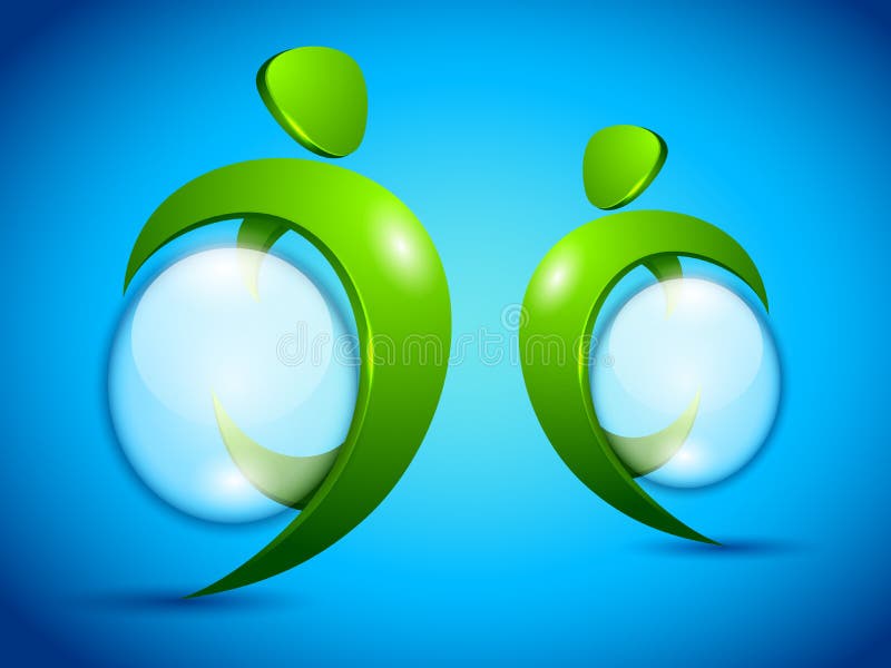 Gens verts de vecteur avec la bulle de l'eau illustration de vecteur Gens verts de vecteur avec la bulle de l'eau illustration de vecteur