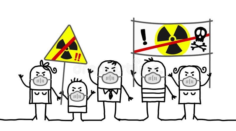 Gente contra energía atómica stock de ilustración Gente contra energía atómica stock de ilustración