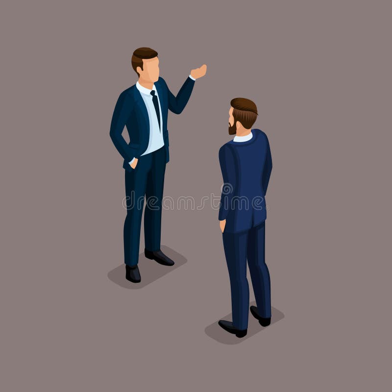 People Isometric 3D, businessmen, business clothes, beautiful shoes. The concept of office workers, the director and subordinates isolated on a dark background. People Isometric 3D, businessmen, business clothes, beautiful shoes. The concept of office workers, the director and subordinates isolated on a dark background.