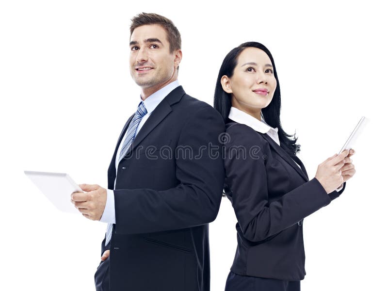 Gente di affari con il computer della compressa immagine stock Gente di affari con il computer della compressa immagine stock