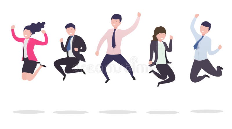 Gente di affari in un salto E royalty illustrazione gratis Gente di affari in un salto E royalty illustrazione gratis