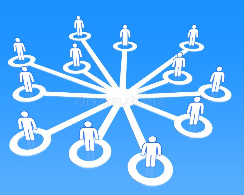 Social network concept connecting people 3D on blue background. Social network concept connecting people 3D on blue background.