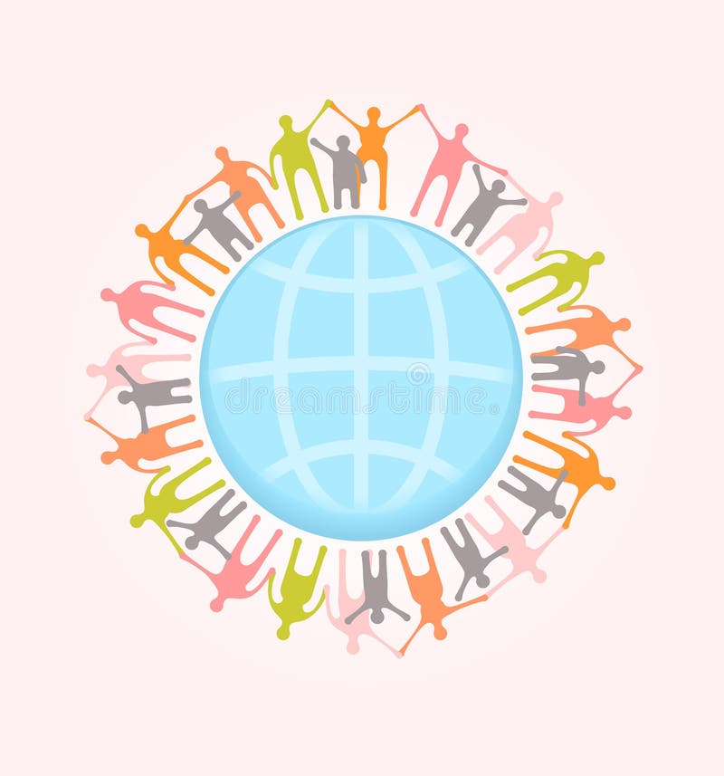 Gente en todo el mundo que lleva a cabo las manos. Illustratio del concepto de la unidad libre illustration Gente en todo el mundo que lleva a cabo las manos. Illustratio del concepto de la unidad libre illustration