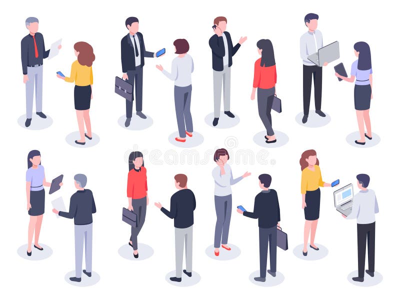 Gente isometrica dell'ufficio Persone di affari, impiegato della banca ed illustrazione corporativa professionale di vettore 3D d royalty illustrazione gratis Gente isometrica dell'ufficio Persone di affari, impiegato della banca ed illustrazione corporativa professionale di vettore 3D d royalty illustrazione gratis